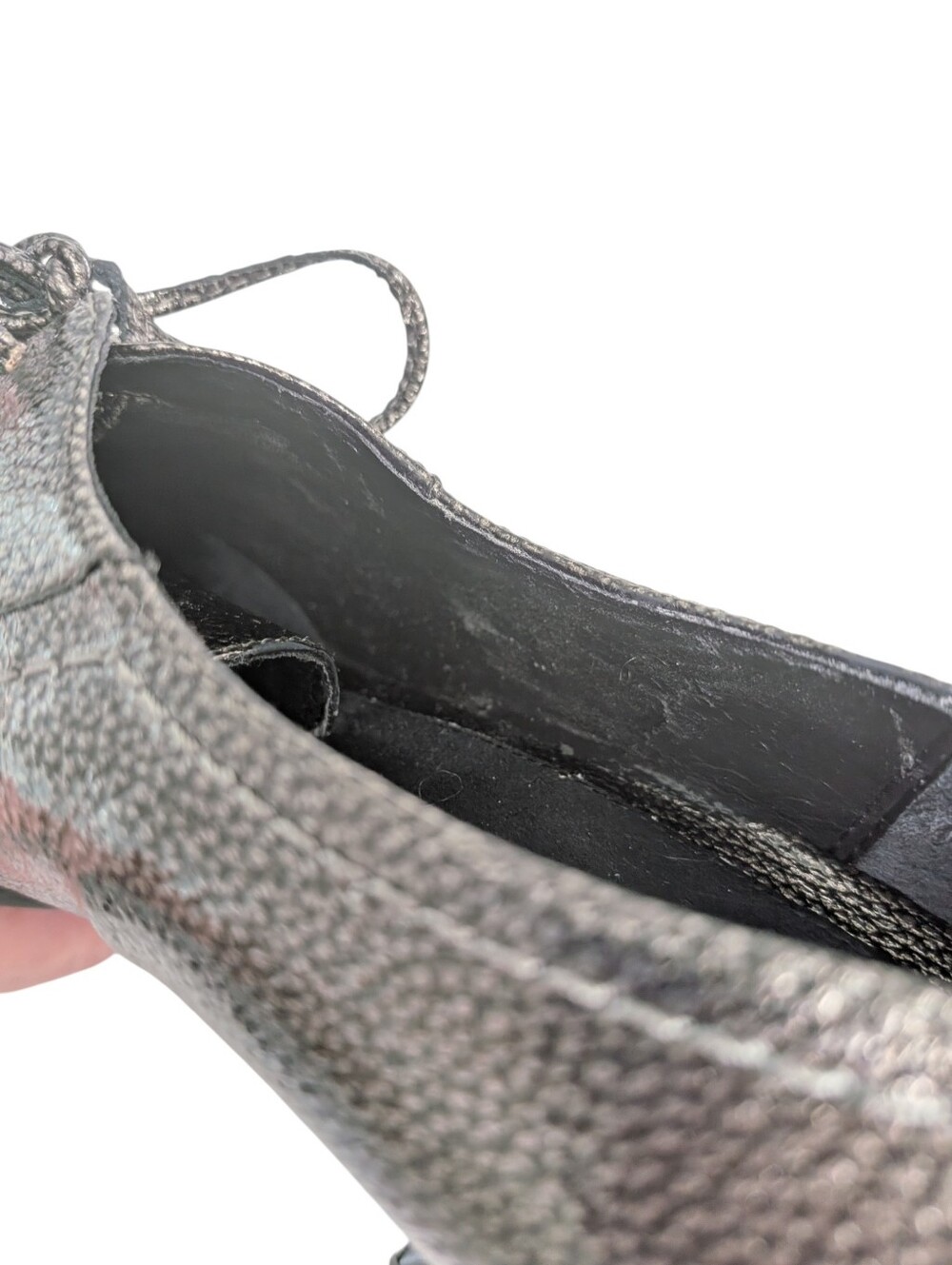 Metallic Bronze Heeled Oxfords Vintage Inspired 40s 80s Y2K Shimmer Chunky Pump - Picture 11 of 11